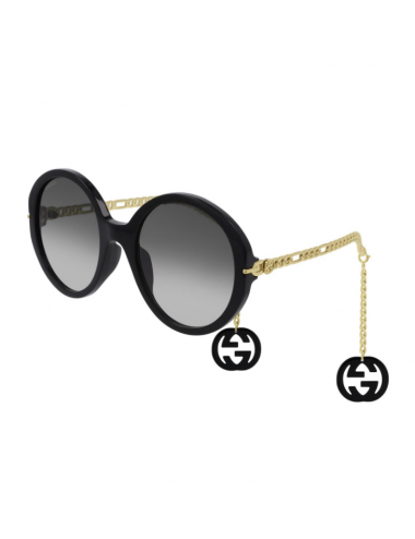 Gucci GG0726S 001 round sunglasses with chain - Otticamauro.biz