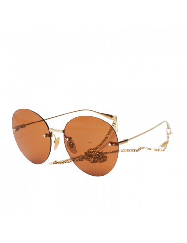 GUCCI EYEWEAR Rimless rectangle-frame rose gold-tone sunglasses |  NET-A-PORTER