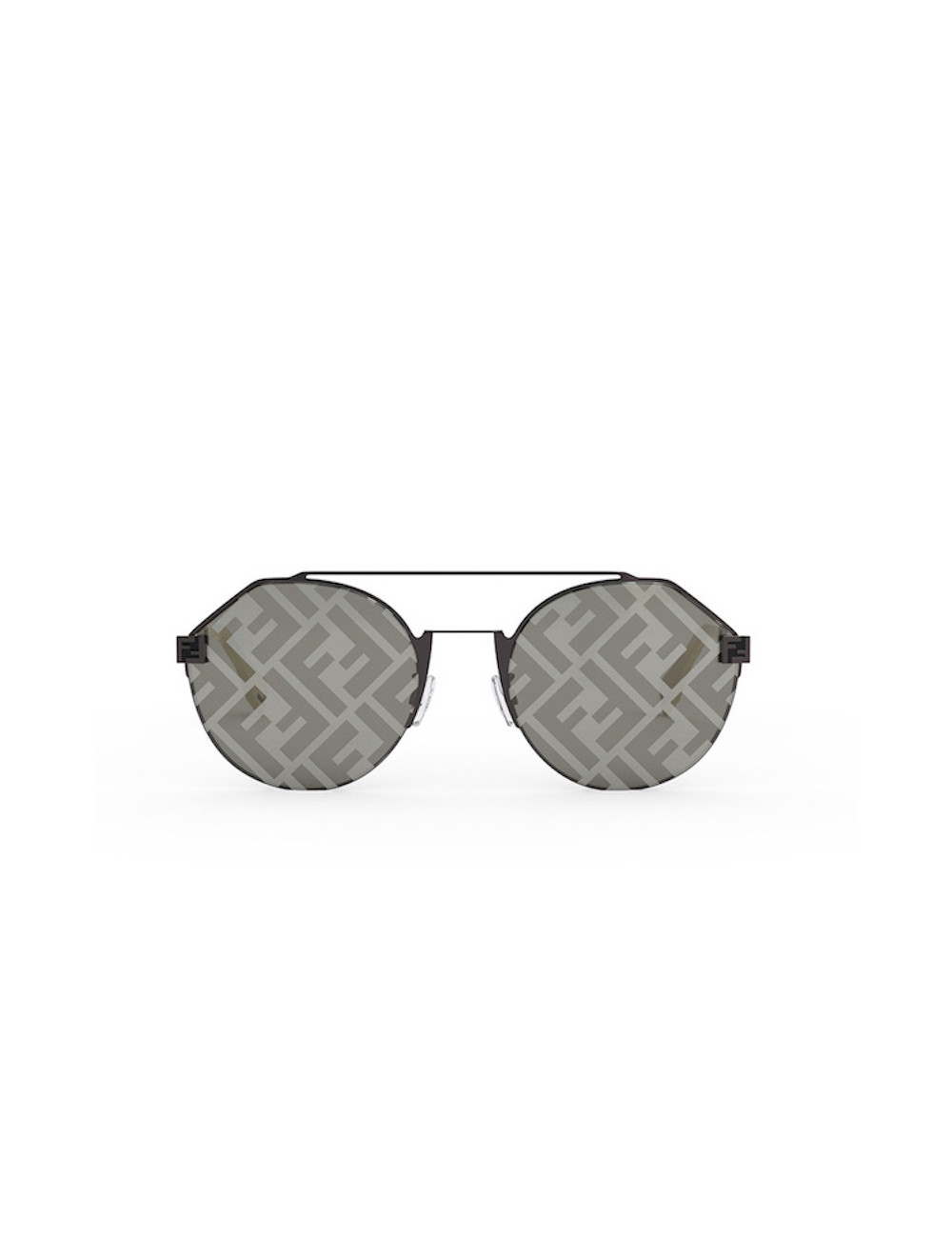Fendi Men's Monogram-Lens Round Sunglasses