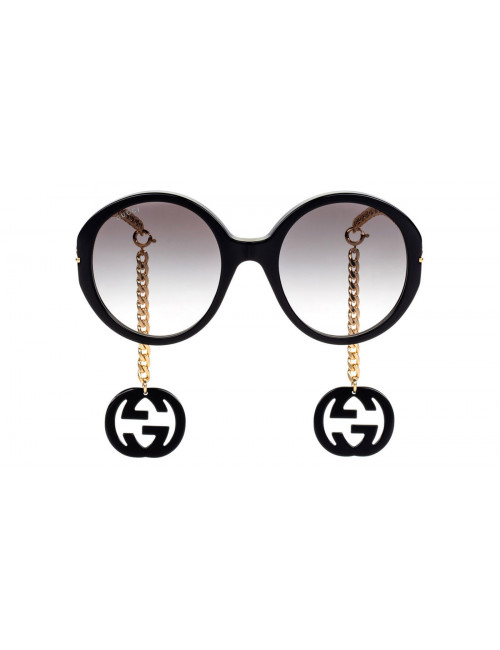 Gucci GG0726S 003 round sunglasses for woman with chain - Otticamauro.biz