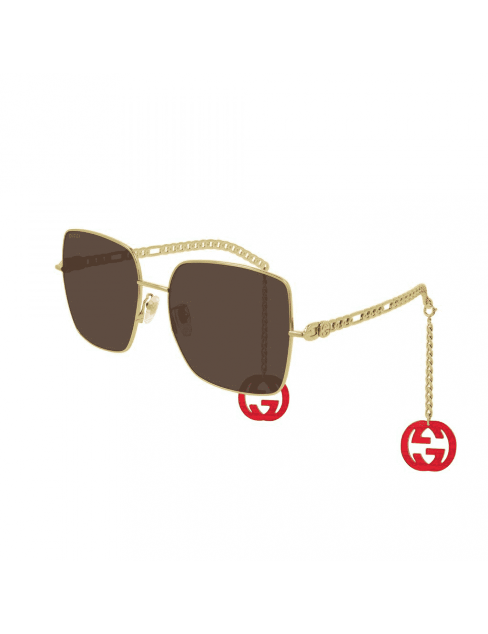 Gucci GG0724S 002 Occhiale da sole donna squadrato con catena -  Otticamauro.biz